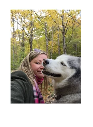 Founder with her husky Storm